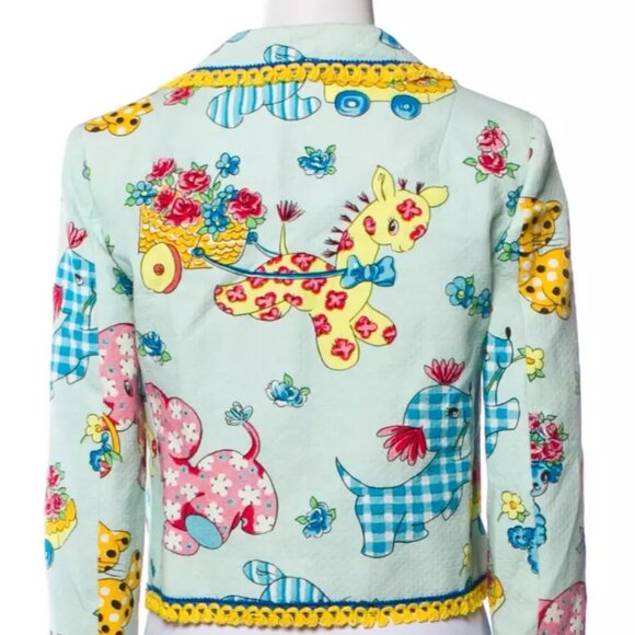 Moschino Couture Calico Animals Piquet Nursery Rhyme JACKET ONLY Lace US 6 2022 - Picture 9 of 13